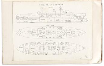 [Travel] British Naval Cruisers, Ships Logs. Illustrated Manuscripts on Paper, 1897-1900.